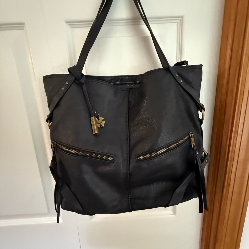 Lucky Brand Black Tote with Gold Accents
